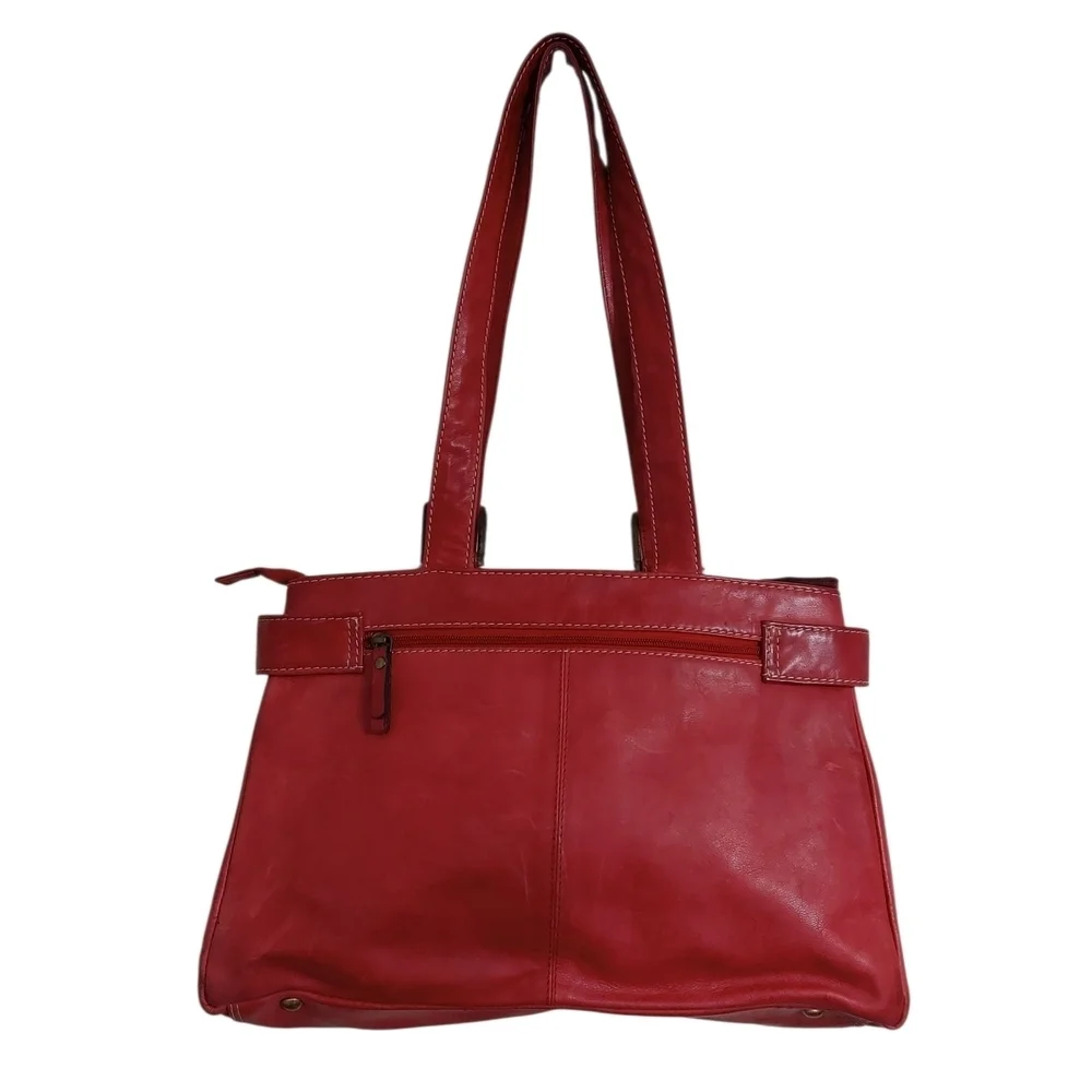 👜 Sophia Visconti Red Leather Shoulder Bag